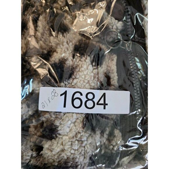 Leopard Print Sherpa Fleece Pullover Jacket M animal mob wife warm cottagecore - Picture 9 of 9